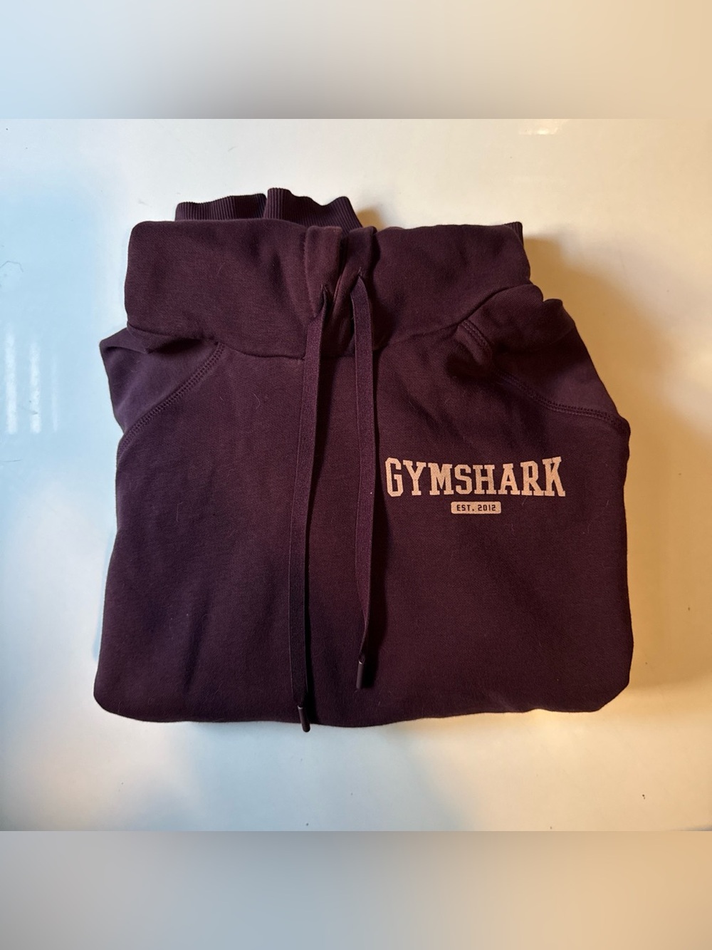 Gymshark Burgundy Drawstring Hoodie with Logo
